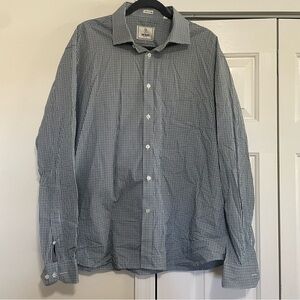 Todd Snyder Button Down Shirt Purple Green White Checkered Size 18 36/37